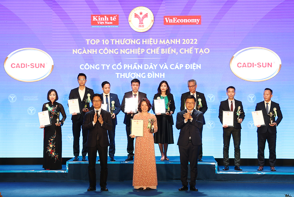 CADI-SUN TOP 10 thương hiệu mạnh ngành Công nghiệp chế biến – chế tạo 